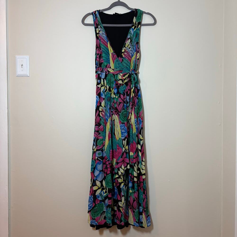 Maeve Anthropologie Boardwalk Maxi Dress 4P Floral Tropical Vacation Resort - Picture 3 of 13